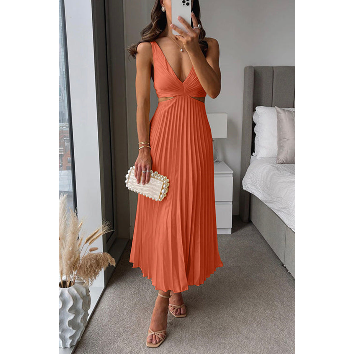 Elegant Plissé Evening Dress Midi Timeless Style for Formal Occasions 11