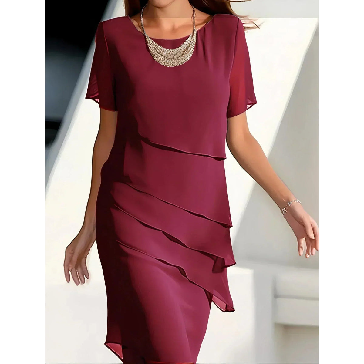Elegant Slimming Dress for Women Tailored Chic Summer Style 1