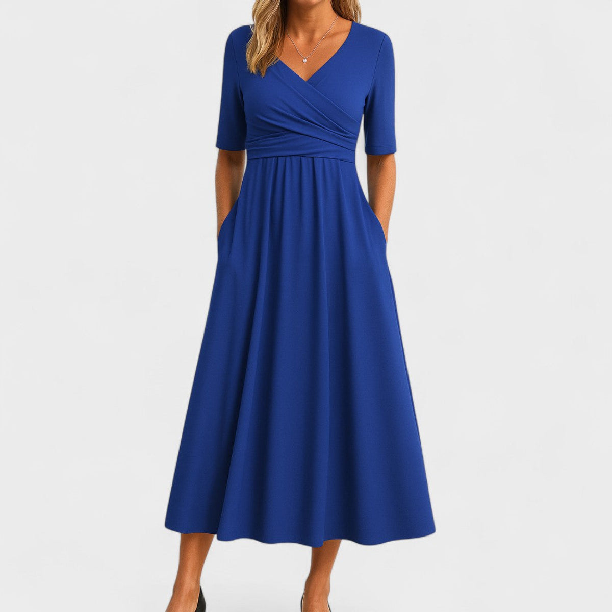 Elegant Summer Dress A-Line Midi for Women - Timeless White Dress 2