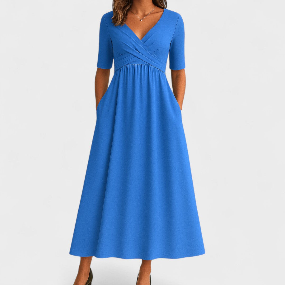 Elegant Summer Dress A-Line Midi for Women - Timeless White Dress 3