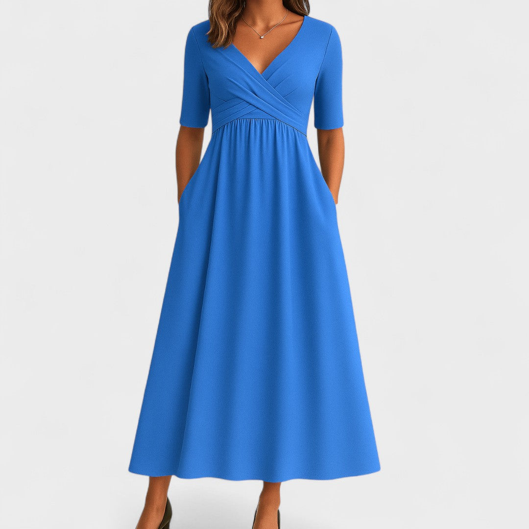 Elegant Summer Dress A-Line Midi for Women - Timeless White Dress 3