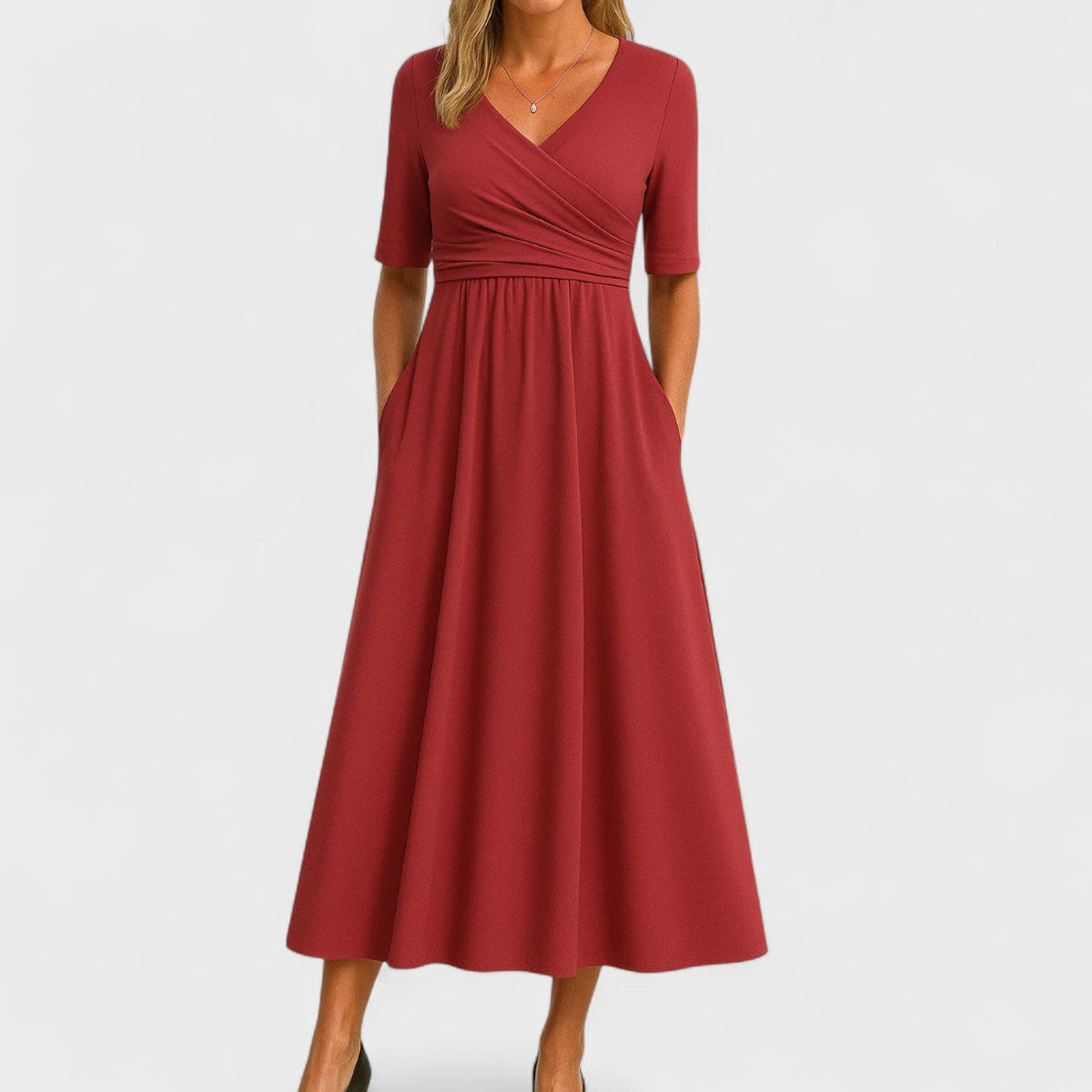 Elegant Summer Dress A-Line Midi for Women - Timeless White Dress 5