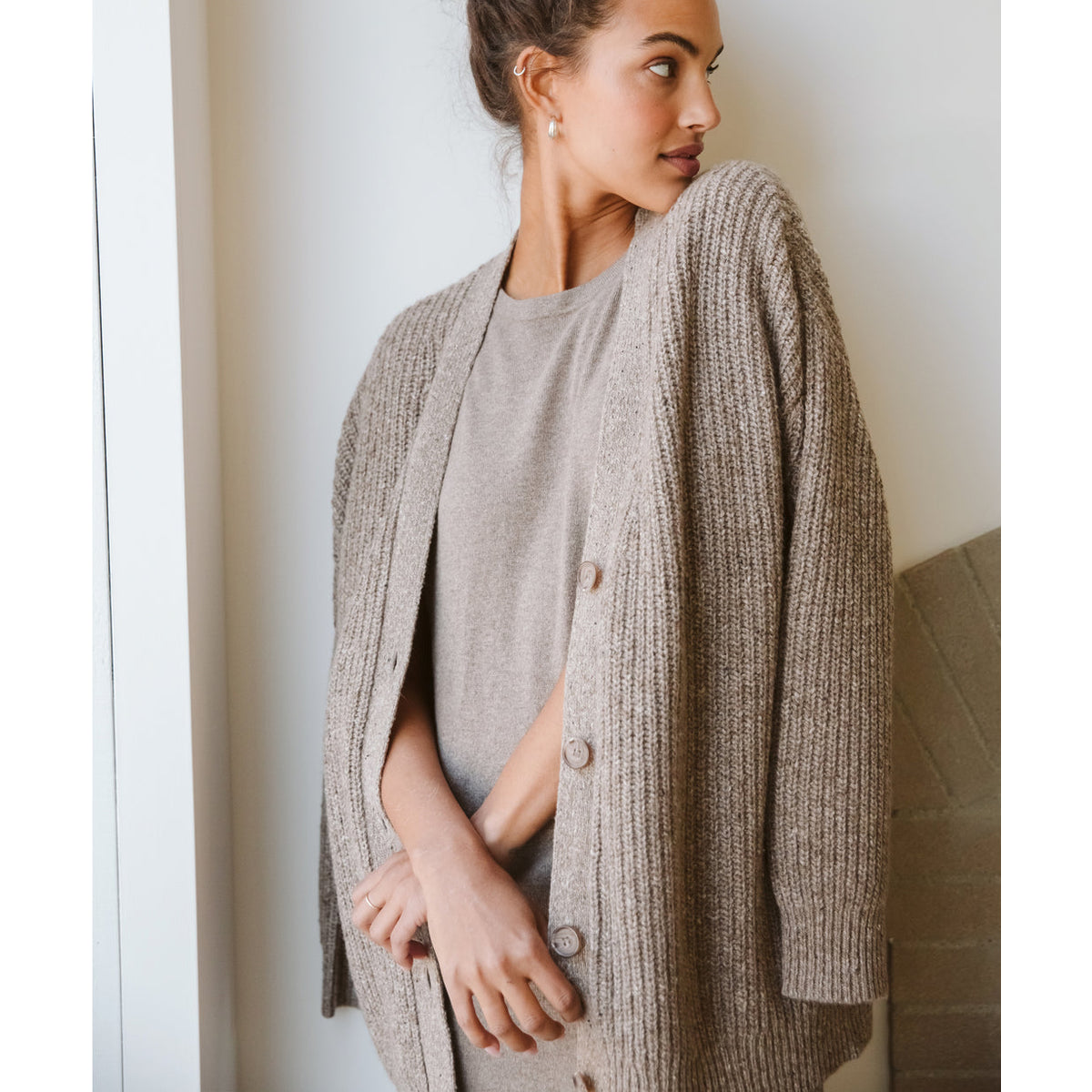Elegant Women's Cardigan Soft Fabric Timeless Style Versatile Layering Piece 6