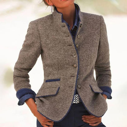 Elegant Women's Jacket Solid Color Timeless Style Long Sleeve Casual 0