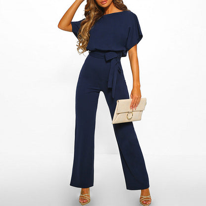 Elegant Women's Jumpsuit Dark Blue Chic Stylish Design Casual 5