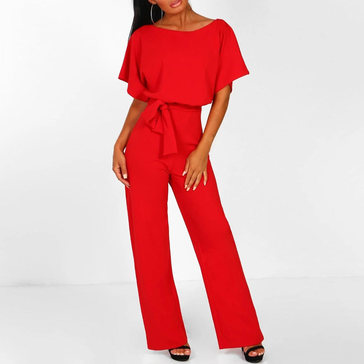 Elegant Women's Jumpsuit Dark Blue Chic Stylish Design Casual 7