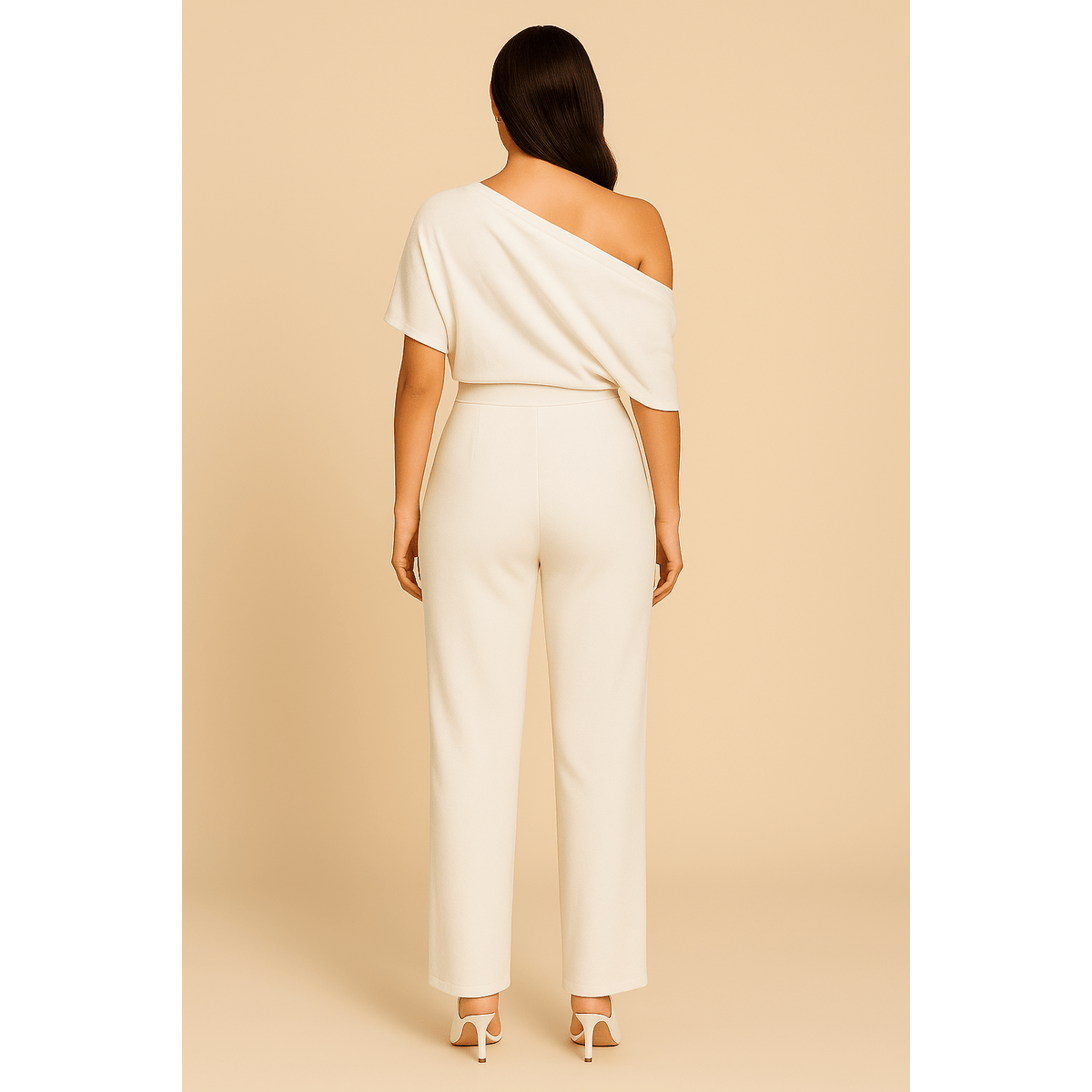 Elegant Womens Jumpsuit Tailored Single-Breasted Design Wide-Leg Style 2