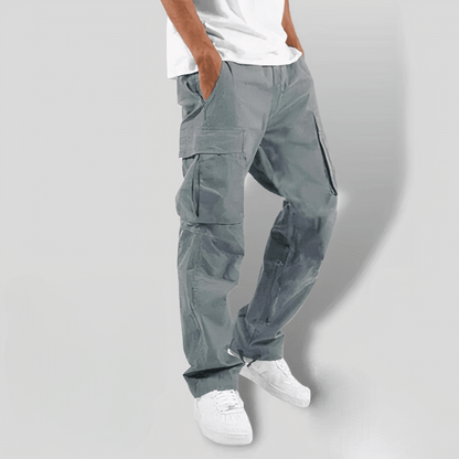 Fabio - Mens Black Cargo Pants with High Waist, Utility Pockets & Relaxed Fit 2