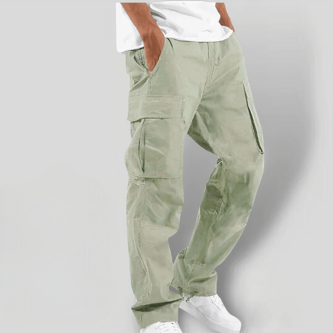 Fabio - Mens Black Cargo Pants with High Waist, Utility Pockets & Relaxed Fit 5