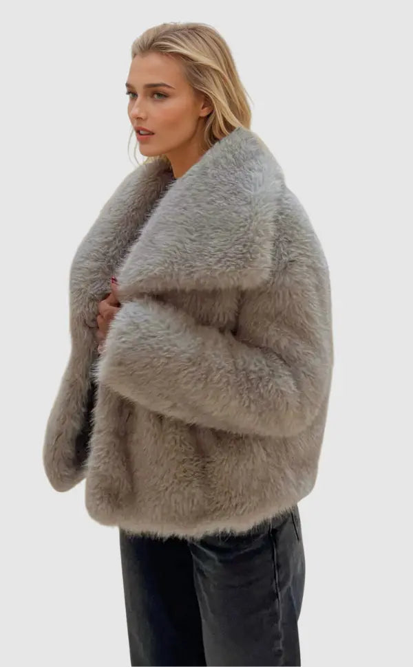 Faux Fur Jacket Stylish Cozy Elegant Winter Fashion Outerwear 1