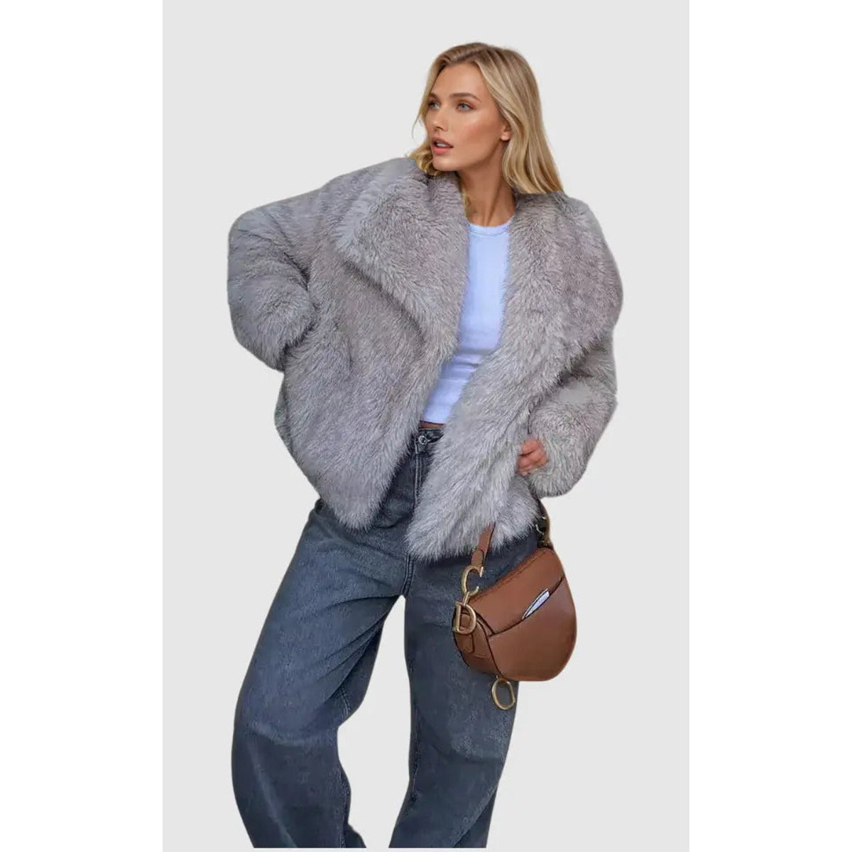 Faux Fur Jacket Stylish Cozy Elegant Winter Fashion Outerwear 2