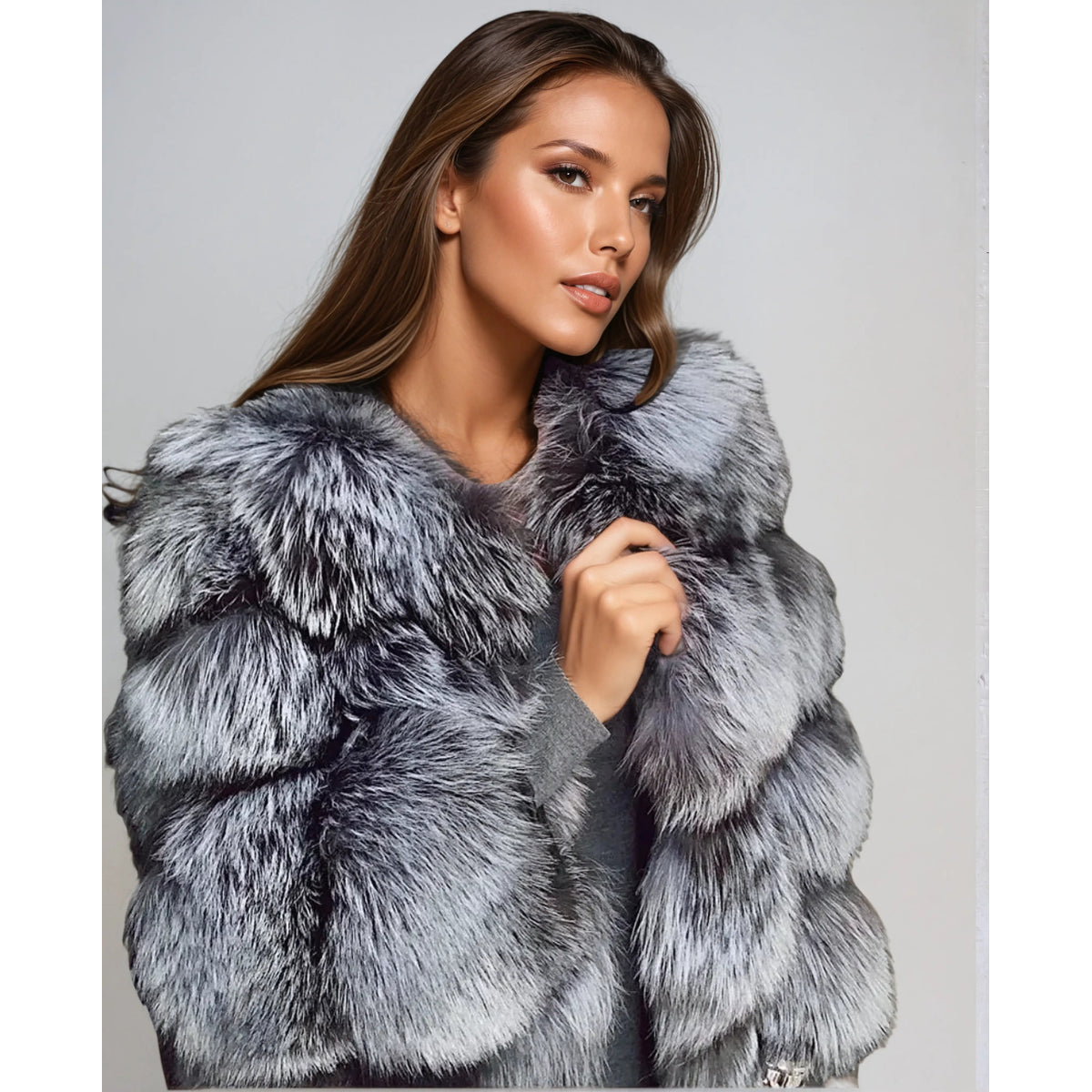 Faux Fur Jacket Women Elegant Chic Design Warmth for Cold Days 2