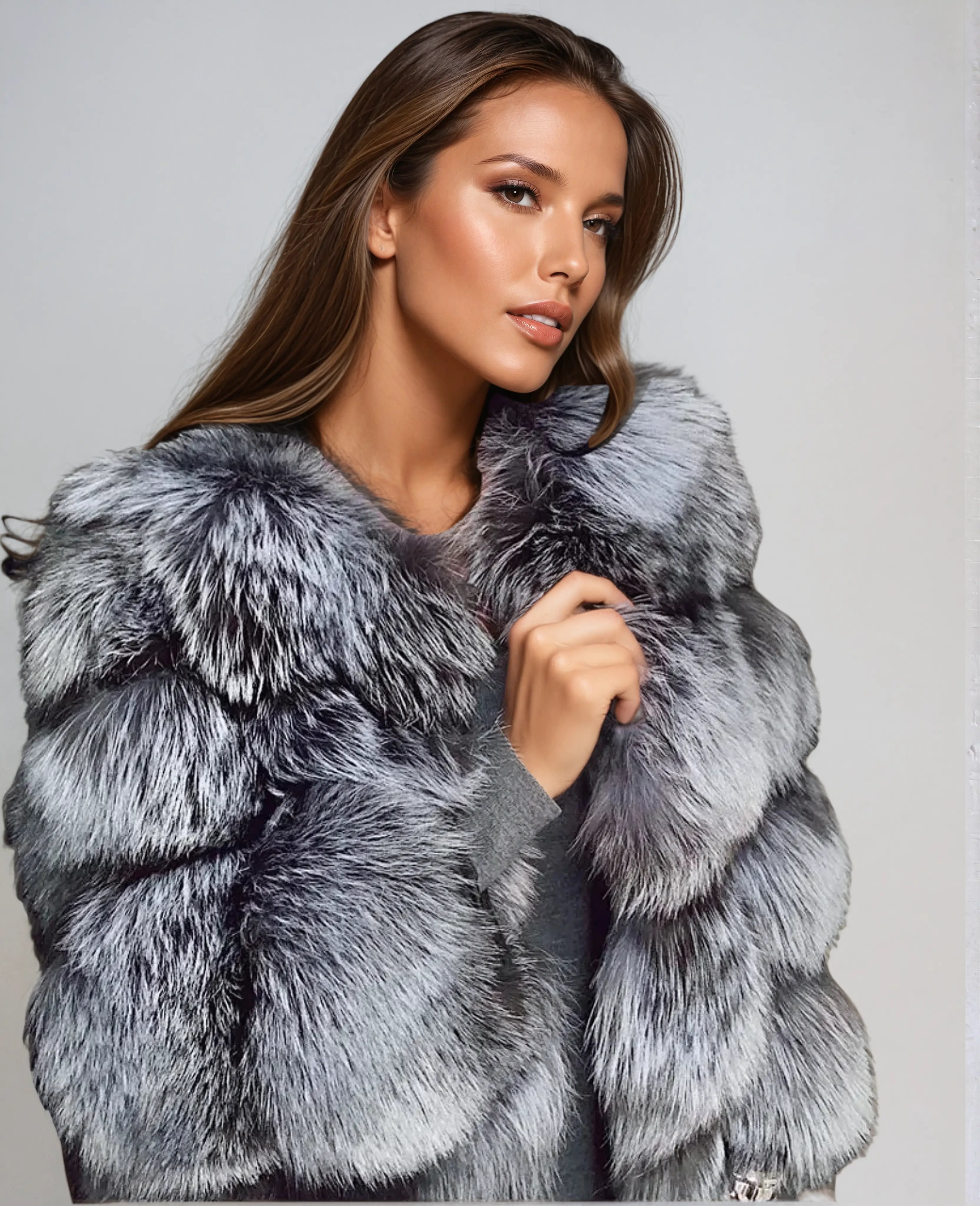 Faux Fur Jacket Women Elegant Chic Design Warmth for Cold Days 2