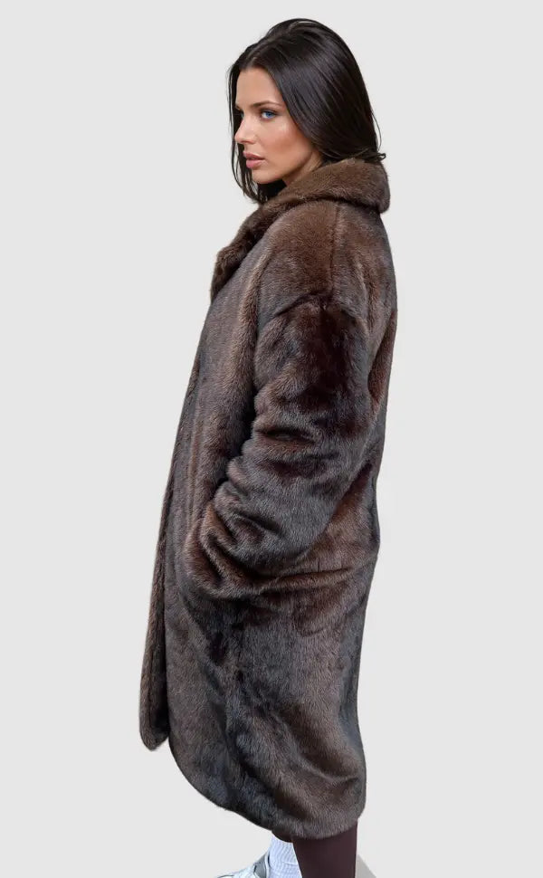 Faux Fur Long Coat Women Stylish Warm Elegant Winter Outerwear 1