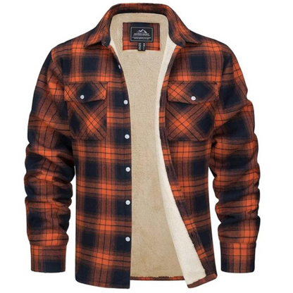 Fleece Jacket Men Stylish Checkered Winter Outerwear Warmth & Comfort 0