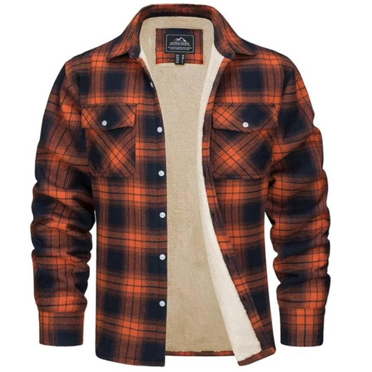 Fleece Jacket Men Stylish Checkered Winter Outerwear Warmth & Comfort 0