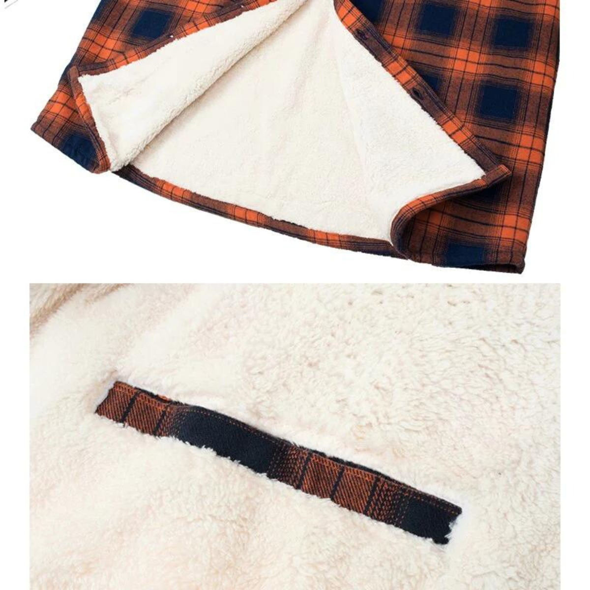 Fleece Jacket Men Stylish Checkered Winter Outerwear Warmth & Comfort 3