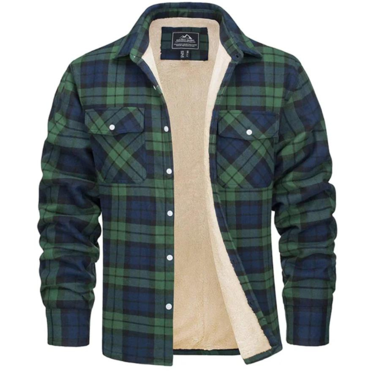 Fleece Jacket Men Stylish Checkered Winter Outerwear Warmth & Comfort 4