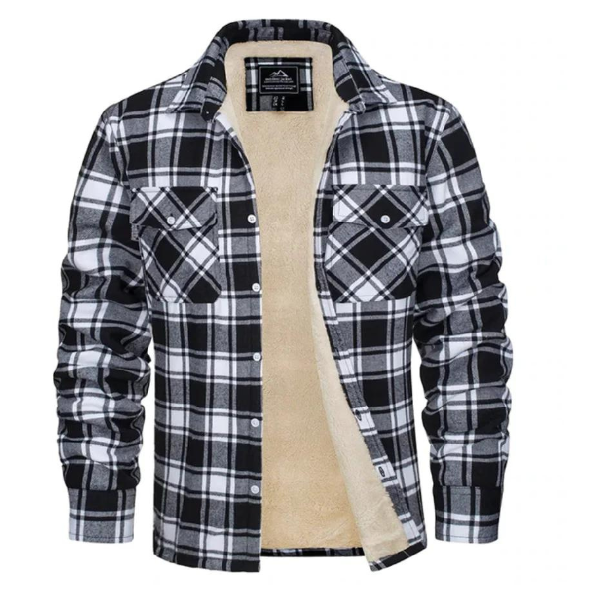 Fleece Jacket Men Stylish Checkered Winter Outerwear Warmth & Comfort 6