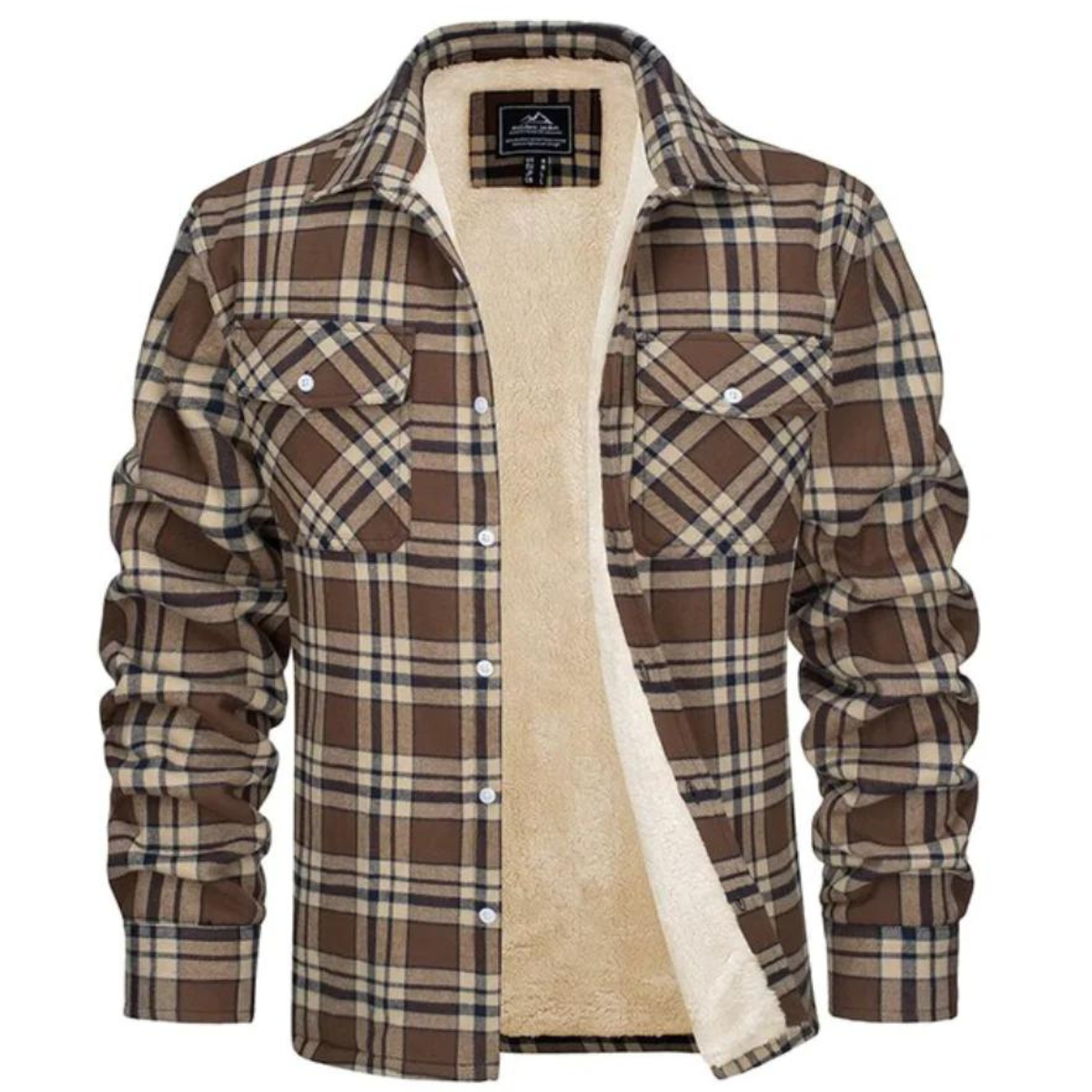 Fleece Jacket Men Stylish Checkered Winter Outerwear Warmth & Comfort 7