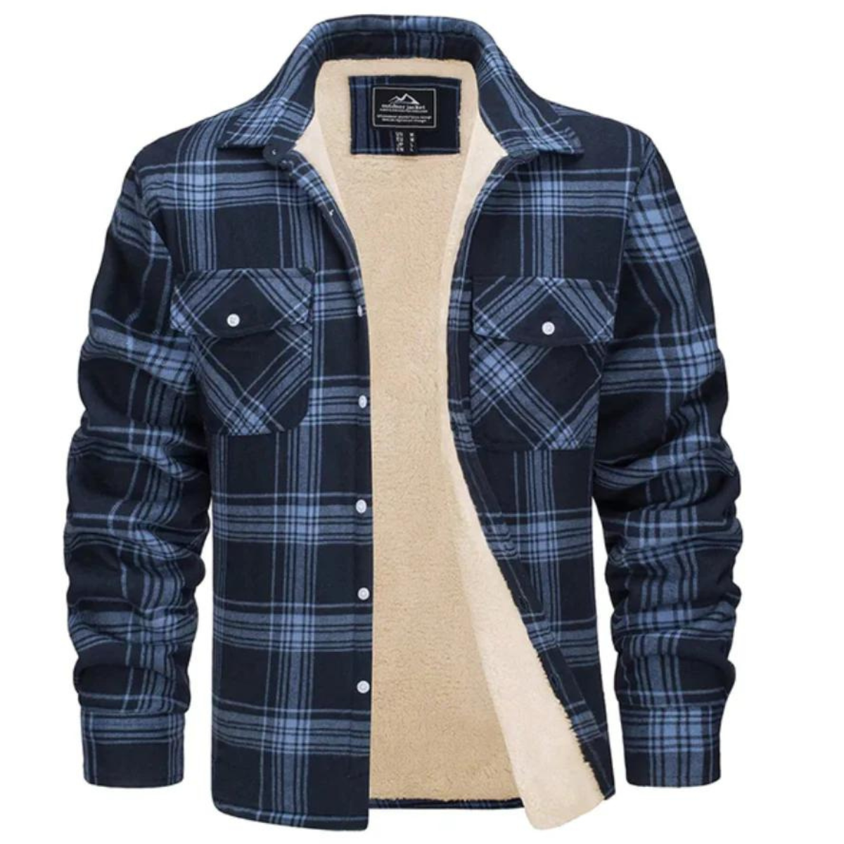 Fleece Jacket Men Stylish Checkered Winter Outerwear Warmth & Comfort 8
