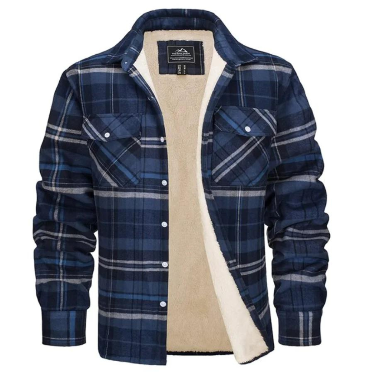 Fleece Jacket Men Stylish Checkered Winter Outerwear Warmth & Comfort 9