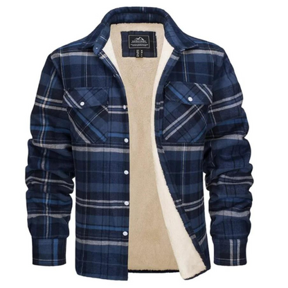 Fleece Jacket Men Stylish Checkered Winter Outerwear Warmth & Comfort 9