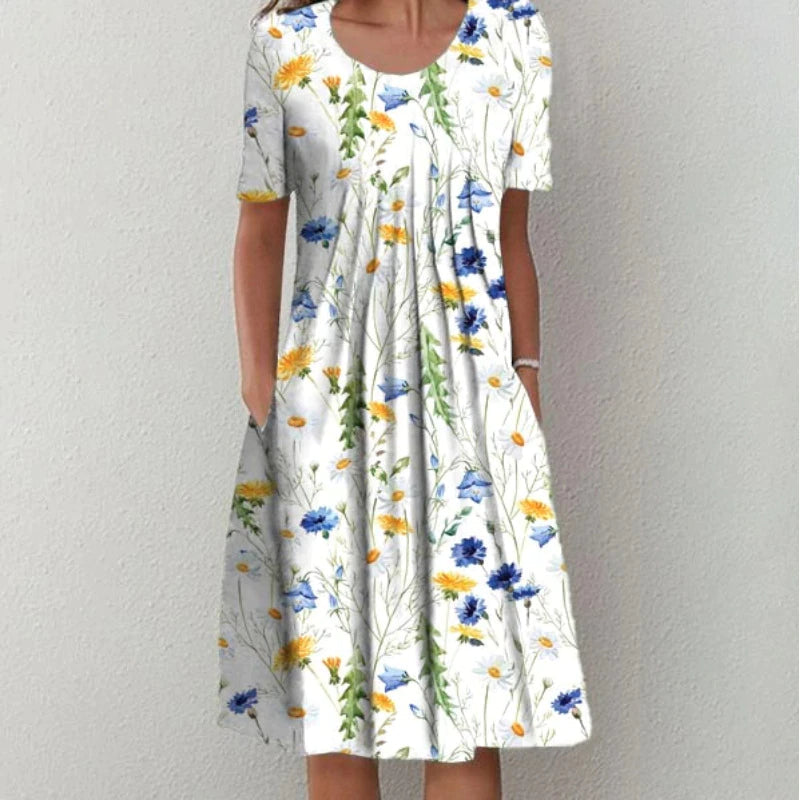 Floral Dress Women Casual Fit with Pockets Summer Elegance 2