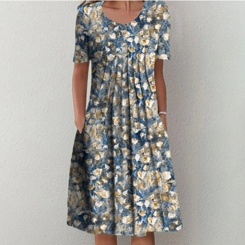 Floral Dress Women Casual Fit with Pockets Summer Elegance 3