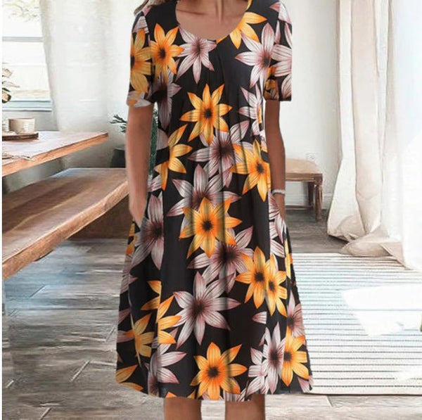 Floral Dress Women Casual Fit with Pockets Summer Elegance 7