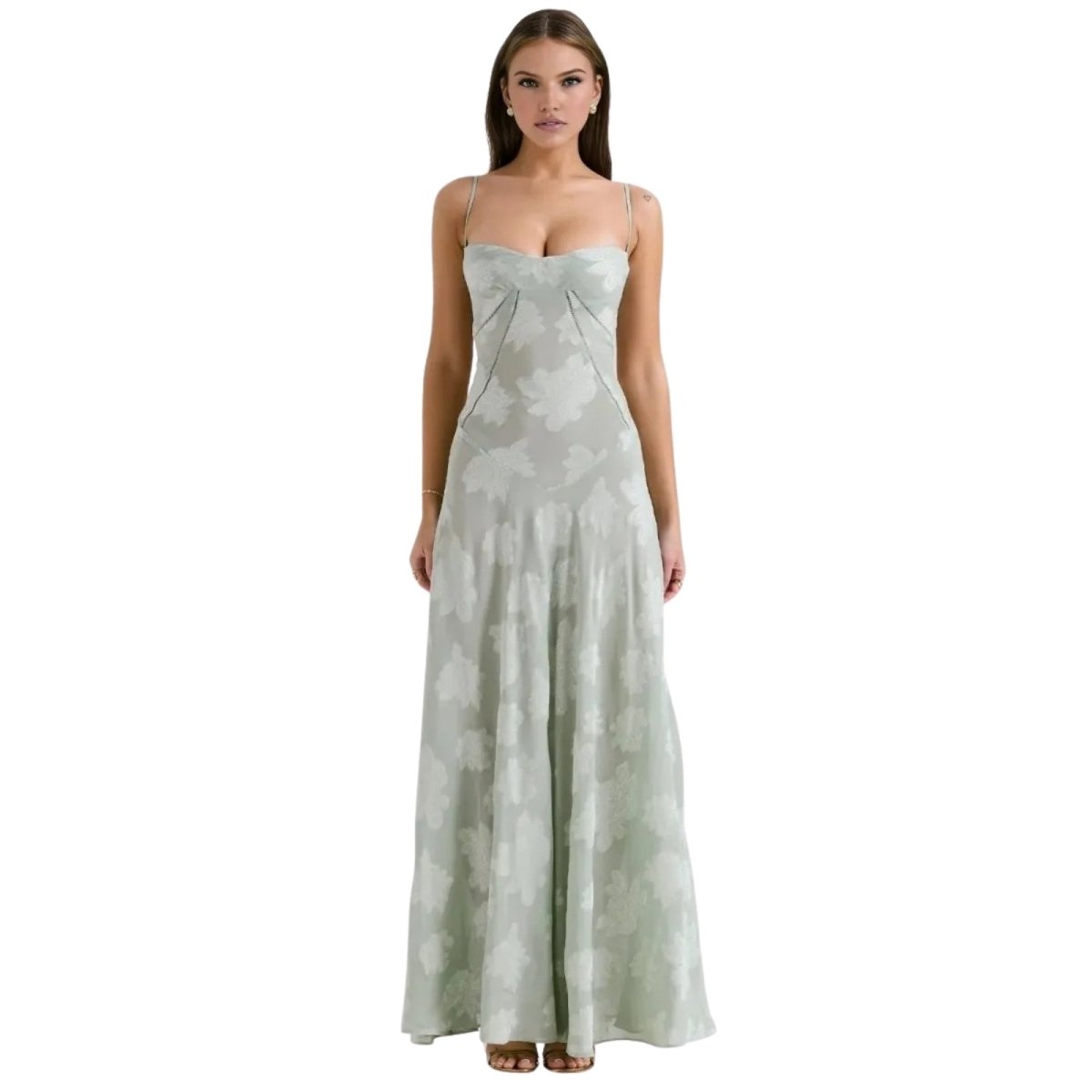 Floral Maxi Dress Women Elegant Jacquard Evening Gown Long Dress 11