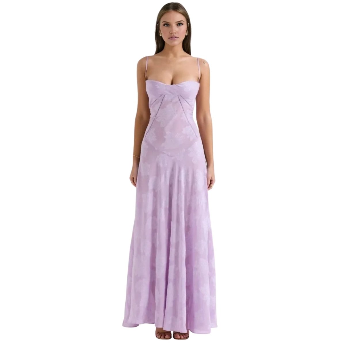 Floral Maxi Dress Women Elegant Jacquard Evening Gown Long Dress 9