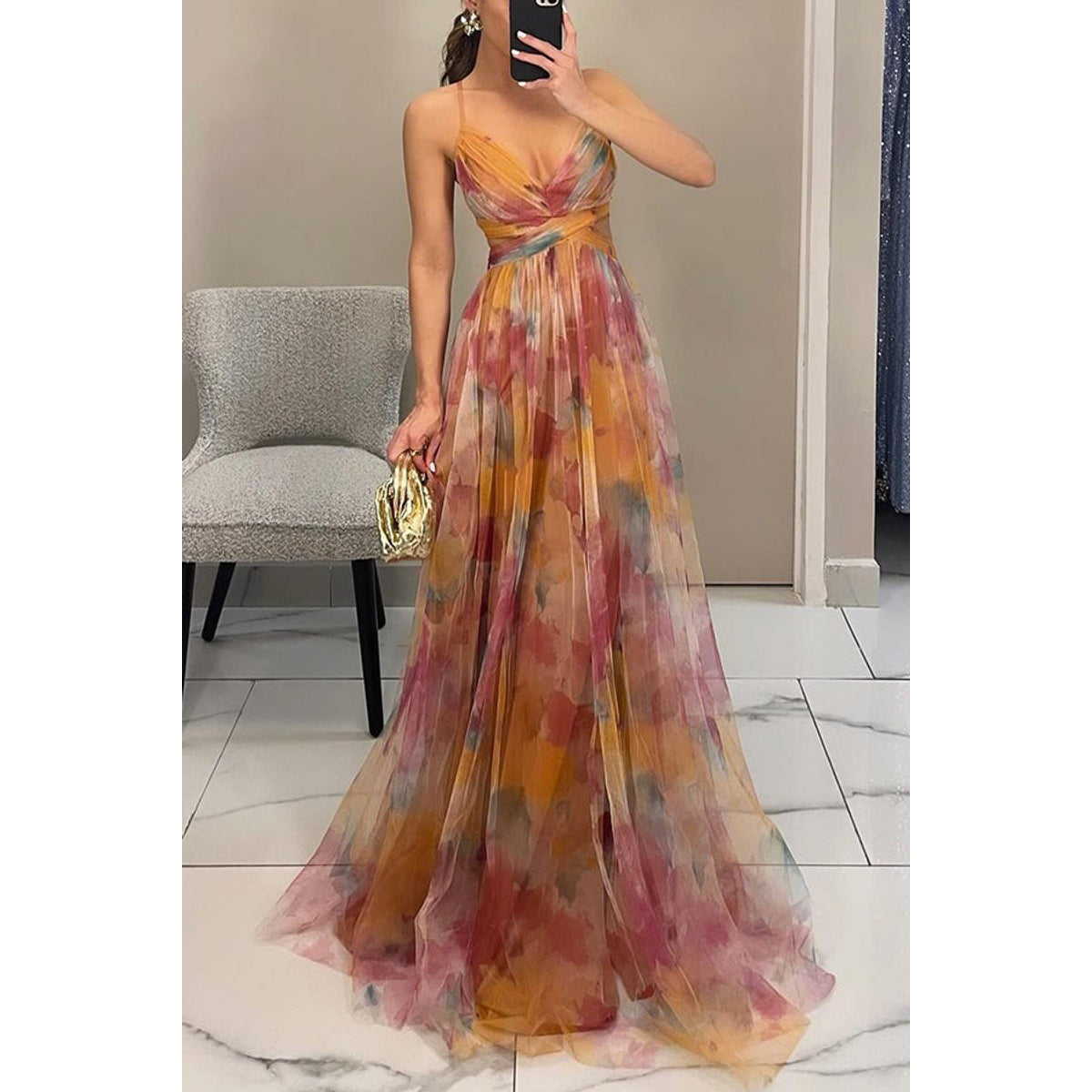 Floral Maxi Dress Women Lightweight Summer Style Effortless Elegance 0