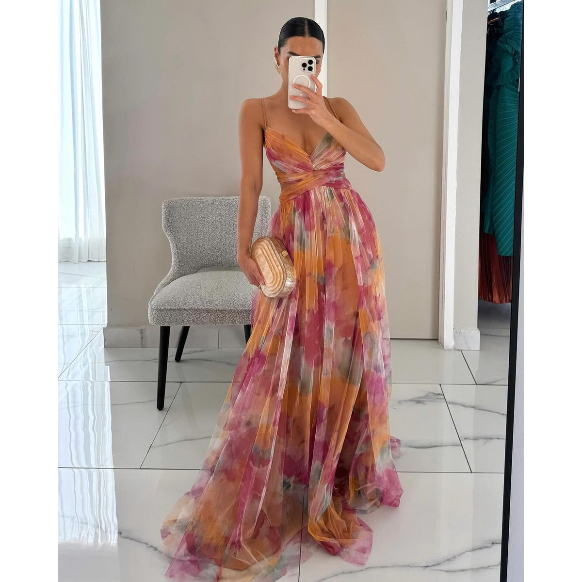 Floral Maxi Dress Women Lightweight Summer Style Effortless Elegance 1