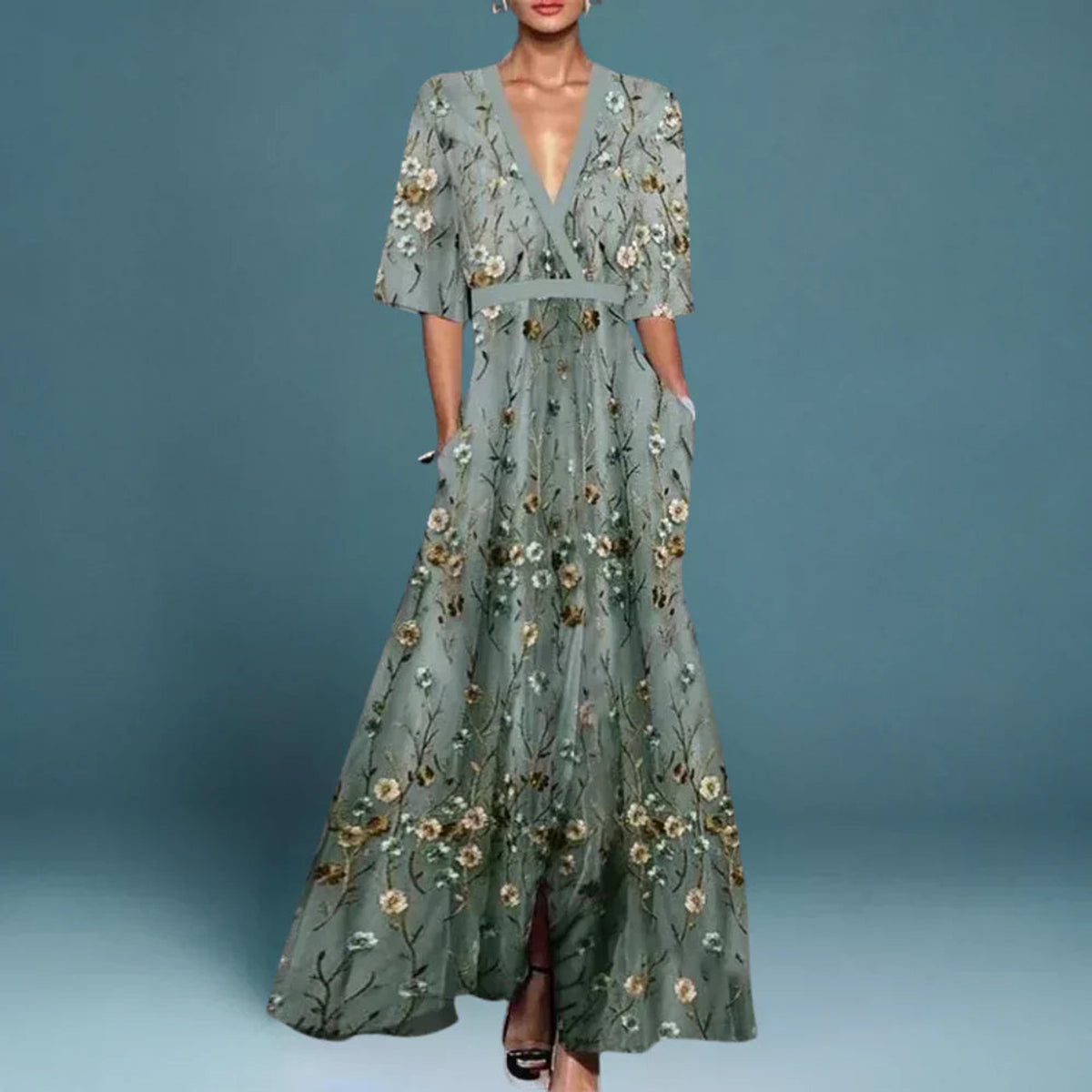 Floral Maxi Dress Women Summer Chic Elegant Lightweight Comfort 0