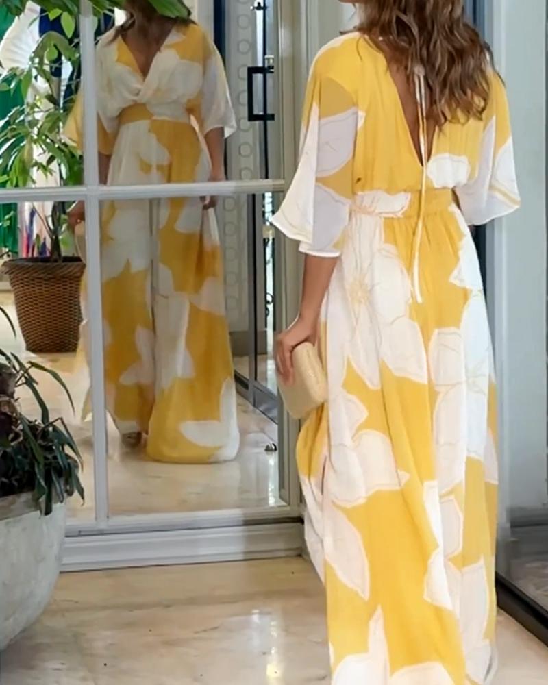 Floral Midi Dress Women Chic Harmony Design Summer Elegance 2