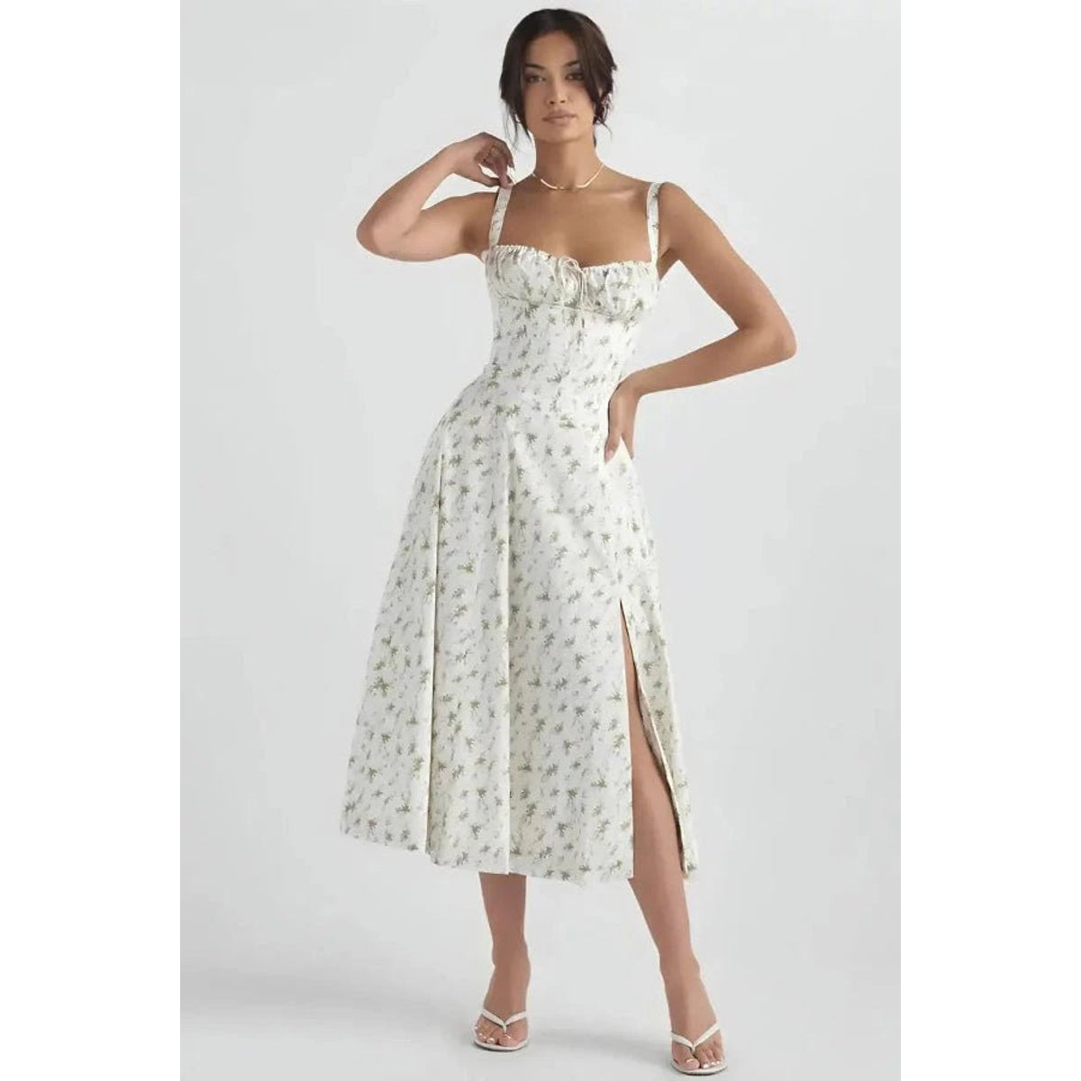 Floral Print Summer Dress for Women Adjustable Straps Casual Chic 1