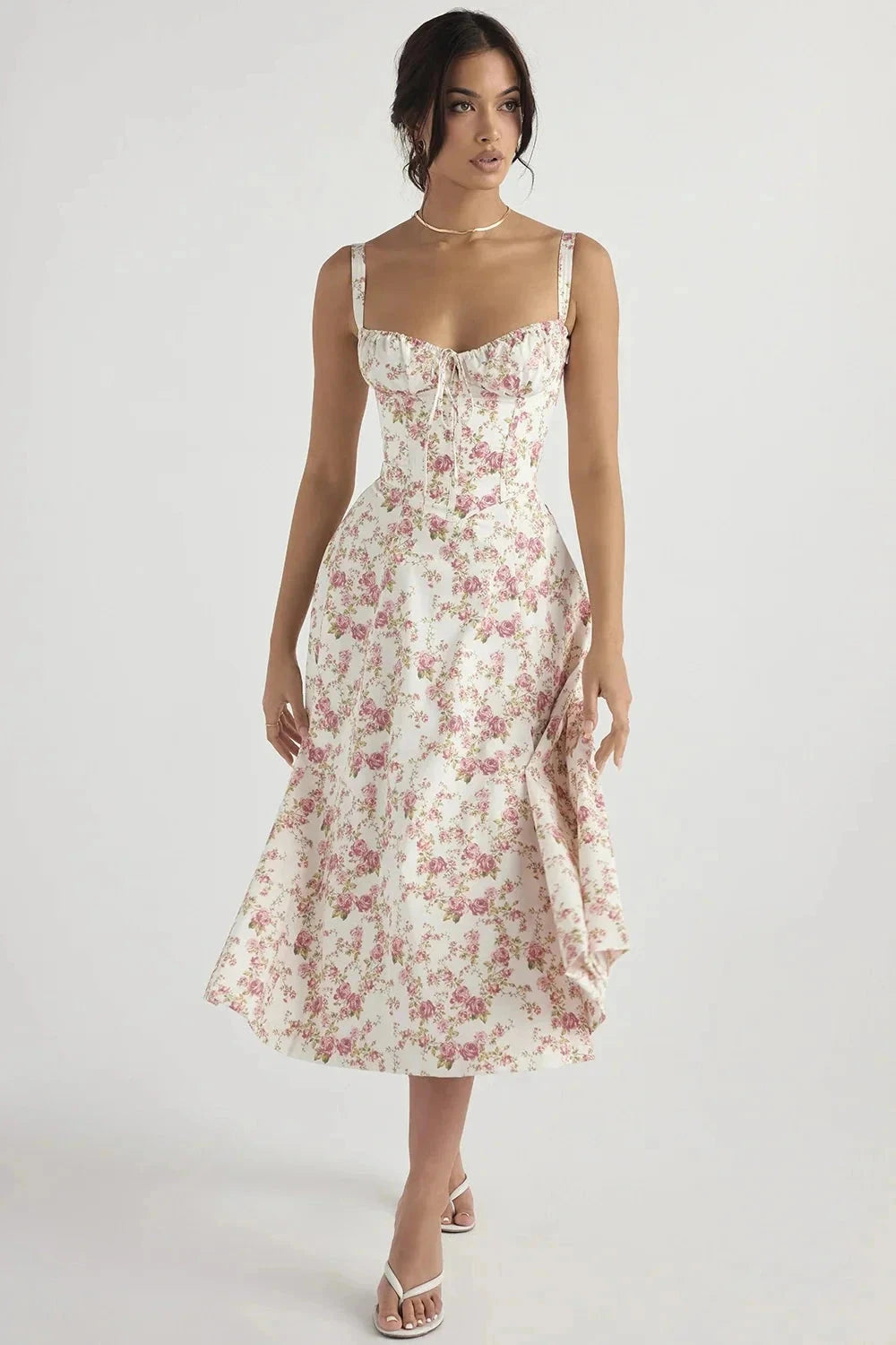 Floral Print Summer Dress for Women Adjustable Straps Casual Chic 10