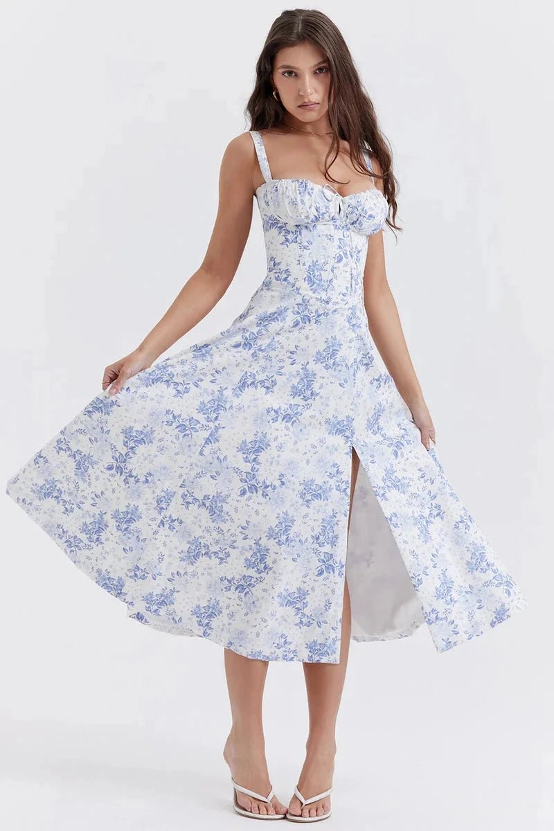 Floral Print Summer Dress for Women Adjustable Straps Casual Chic 12