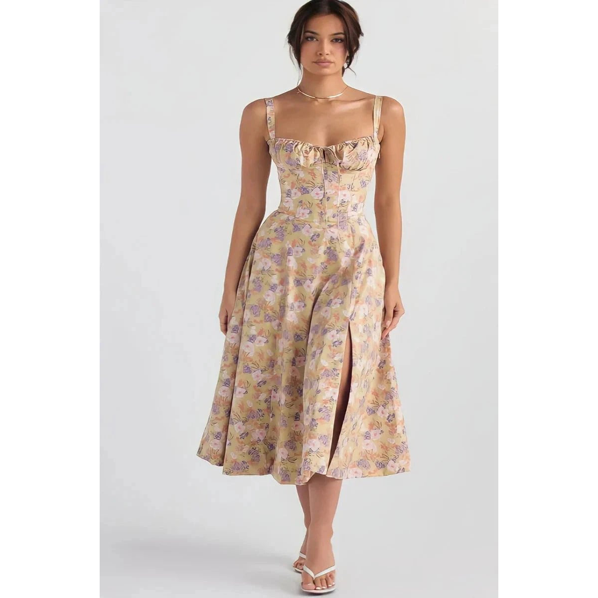 Floral Print Summer Dress for Women Adjustable Straps Casual Chic 9