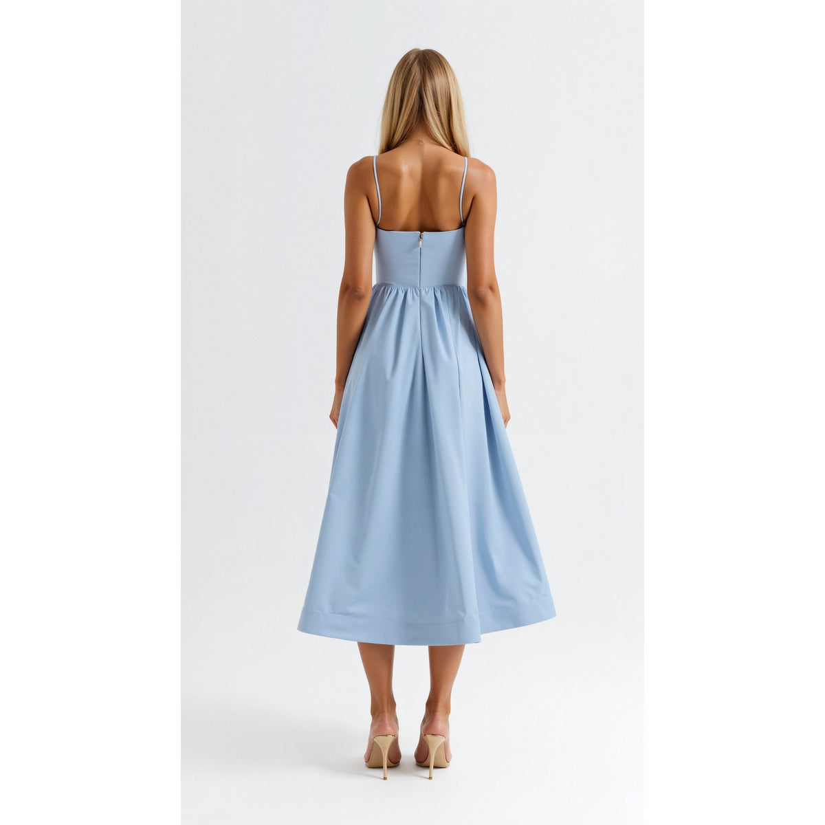 Flowing Midi Dress Women Elegant Soft Fabric Casual Chic 7