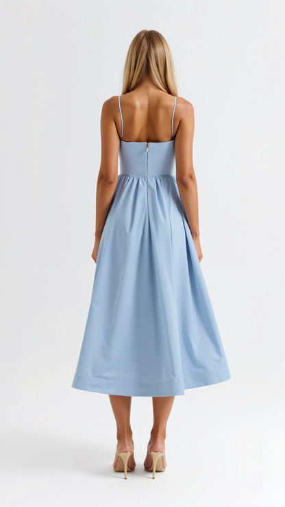 Flowing Midi Dress Women Elegant Soft Fabric Casual Chic 7