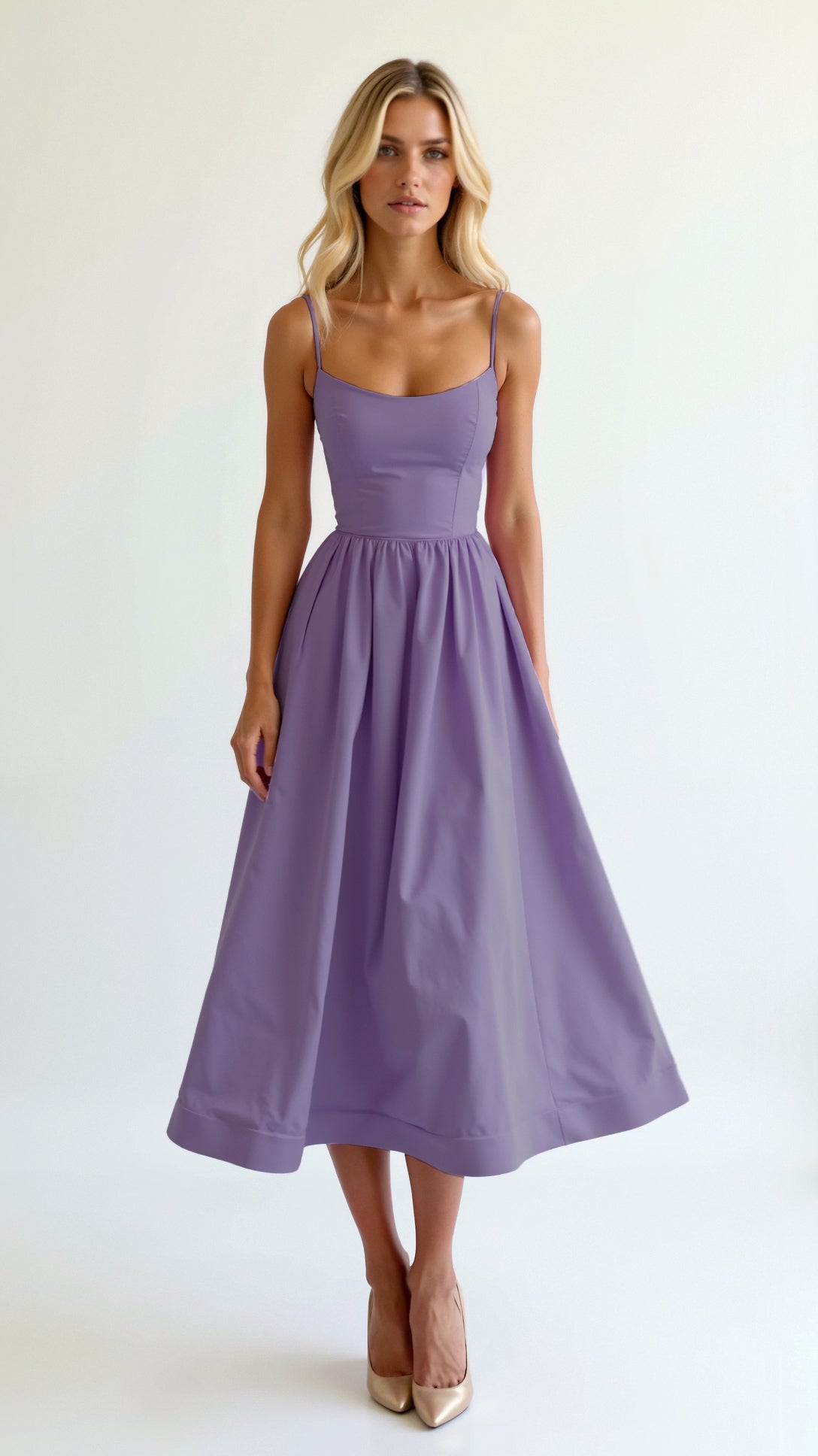 Flowing Midi Dress Women Elegant Soft Fabric Casual Chic 9