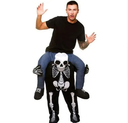 Funny Trip Costume Piggyback Ride Adult Halloween Outfit 11