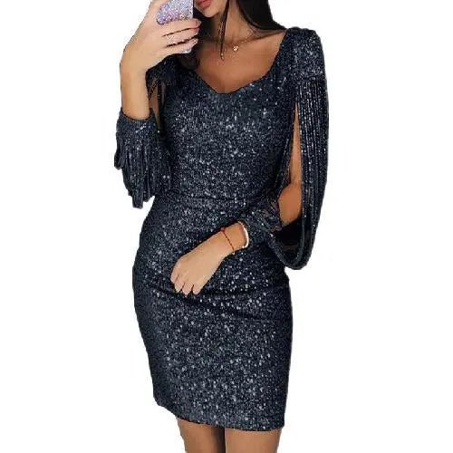 Glitter Evening Dress Elegant Silhouette Sparkling Fabric Formal Gown 3