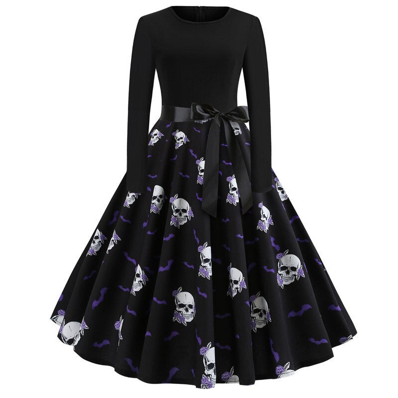 Gothic Caricature Costume Halloween Midi Outfit Unique Design for Women 10
