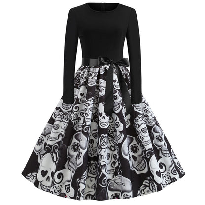 Gothic Caricature Costume Halloween Midi Outfit Unique Design for Women 11