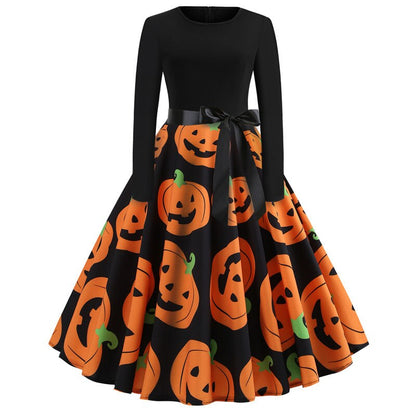 Gothic Caricature Costume Halloween Midi Outfit Unique Design for Women 14