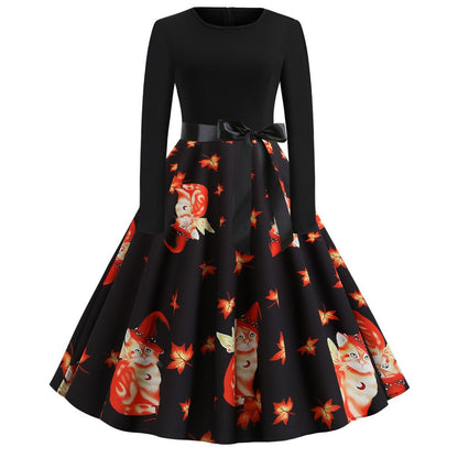 Gothic Caricature Costume Halloween Midi Outfit Unique Design for Women 4