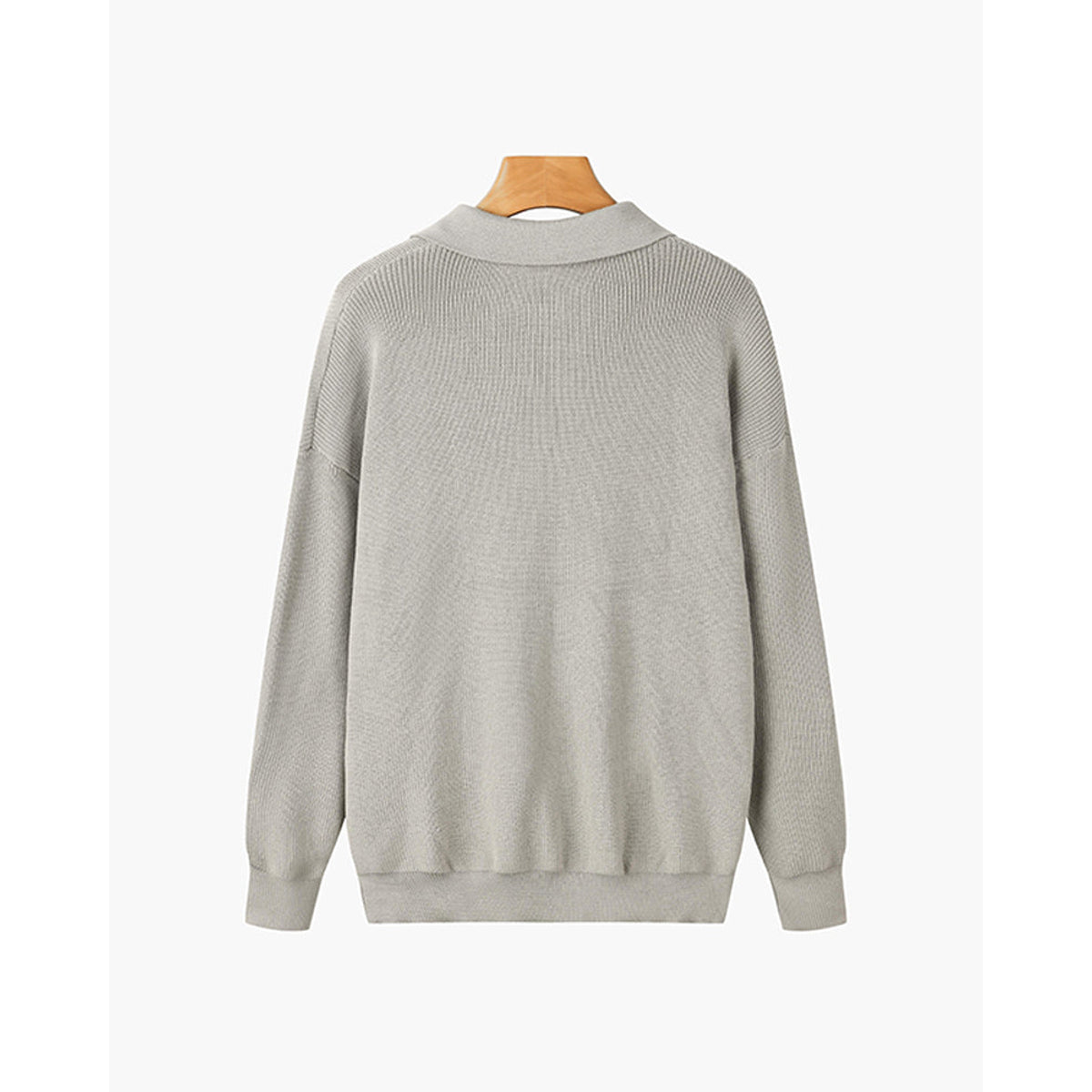 Half-Zip Polo Sweater Men Cotton Textured Design Casual Stylish 2